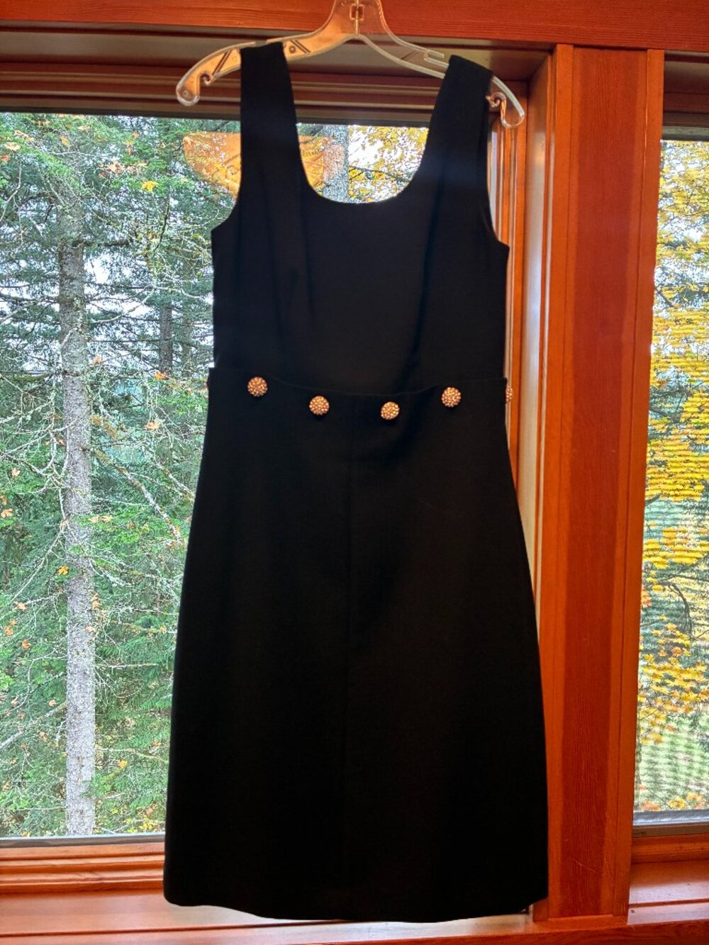 Tory Birch Little Black Dress with Rhinestone Botton Accents